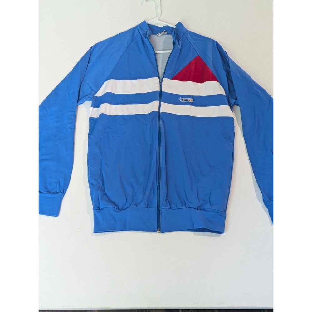 Ellesse‎ Gerano Track Jacket Mens Navy Blue Colorblock Windbreaker Logo Tape M